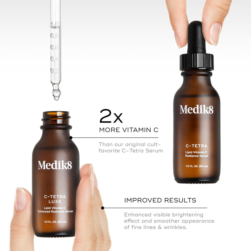 Medik8 C-Tetra Luxe - Balancing Vitamin C Serum For Face - Smooths Fine Lines and Wrinkles - Face Serum with Squalane - Vegan and Gluten Free - 1.0 oz | 14% Vitamin C, Squalane for hydration, lightweight,
