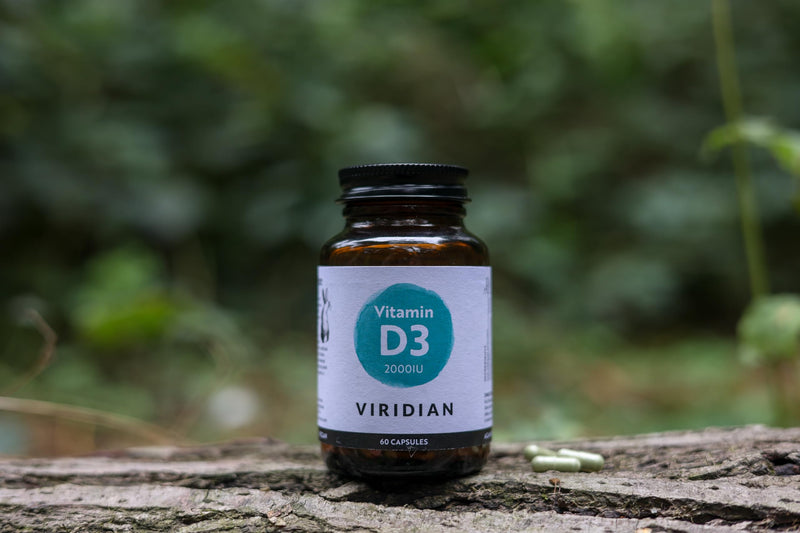 Viridian - Vitamin D3 2000iu - 60 Caps | Contributes to Normal Bones, Teeth, Muscle Function & Immunity | Vegan Form of Vitamin D | High Strength Dosage | Nutritionist Formulated