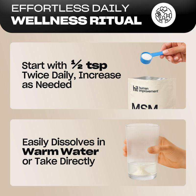 [Australia] - Pure MSM Powder | Organic Sulfur Powder for Skin, Hair, and Nails | Cellular Detox, Joint Health, Immune Boost, & Increased Energy | 99.9% Pure MSM Supplement | Made in the USA, 0g Sugar (64 Servings) 