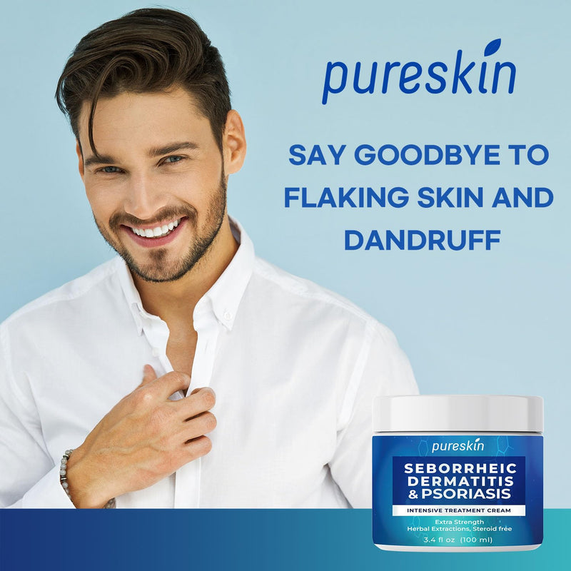 [Australia] - Seborrheic Dermatitis Cream Ketoconazole: Psoriasis Eczema Treatment for Skin Scalp - Natural Relief for Flaking Irritated Skin 3.4 Oz 