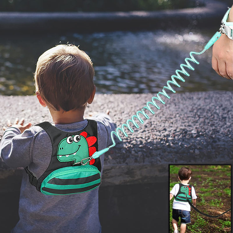[Australia] - Toddler Leash for Kids-Baby Child Harness with Anti Lost Wrist Link for Boys/Girls Black 