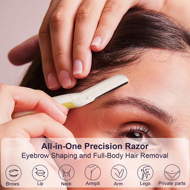[Australia] - Dermaplane Razor - Facial Razor for Women - Dermaplaning Tool, with 19 Microblades for Face, Peach Fuzz Remover, Remove Facial Hair for Smoother Skin and Perfectly Shape Brows, Solar Veil Solar Veil Razor 