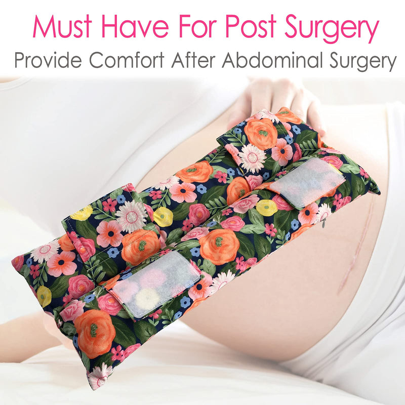 [Australia] - Hysterectomy Pillow Hysterectomy Recovery Must Haves Tummy Tuck Pillow After Surgery C Section Belly Pillow Post Abdominal Surgery Gifts Floral, Vibrant Flower 