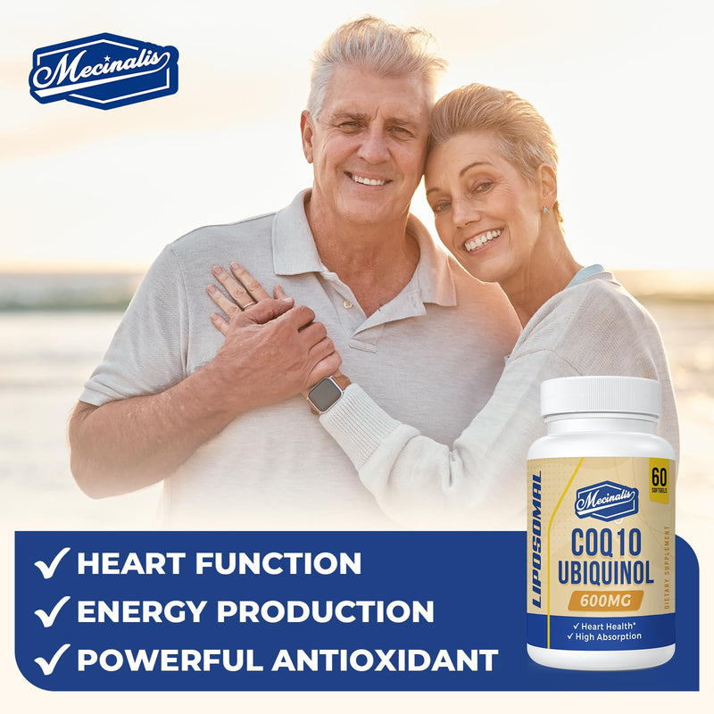 Liposomal CoQ10 Ubiquinol 600mg Softgels|Superior Absorption Ubiquinol CoQ10 Supplement|Powerful Active Antioxidant Form of Coenzyme Q10|Heart Function & Energy Production|60 Softgels 60 Count (Pack of 1)