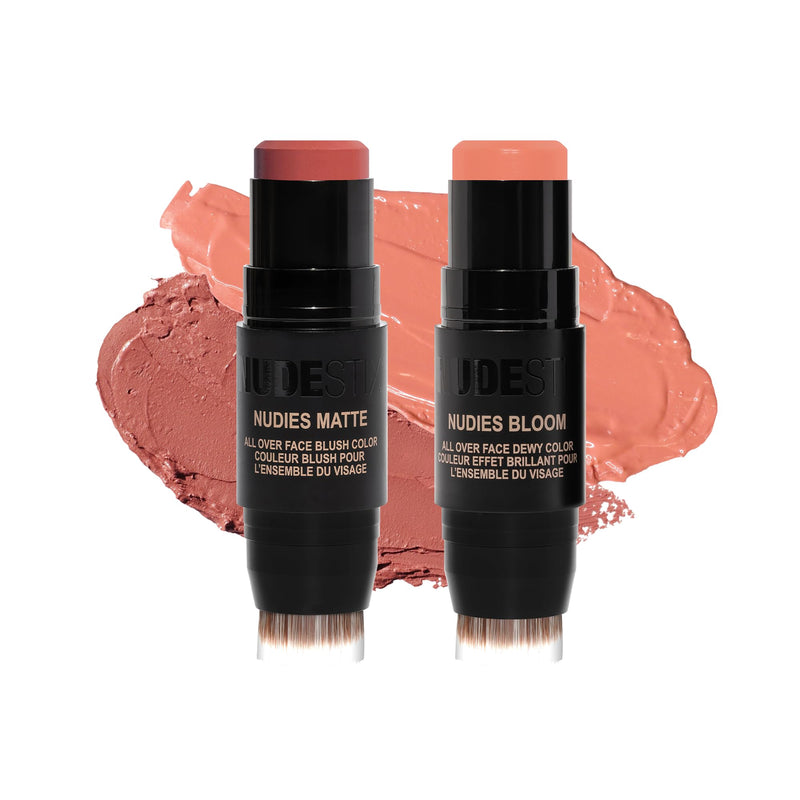 [Australia] - Nudestix Pretty Nude Skin Kit – 2-Piece Cream Blush Stick Set for Cheeks, Eyes & Lips | Includes Nudies Matte & Nudies Bloom | For All Skin Tones 