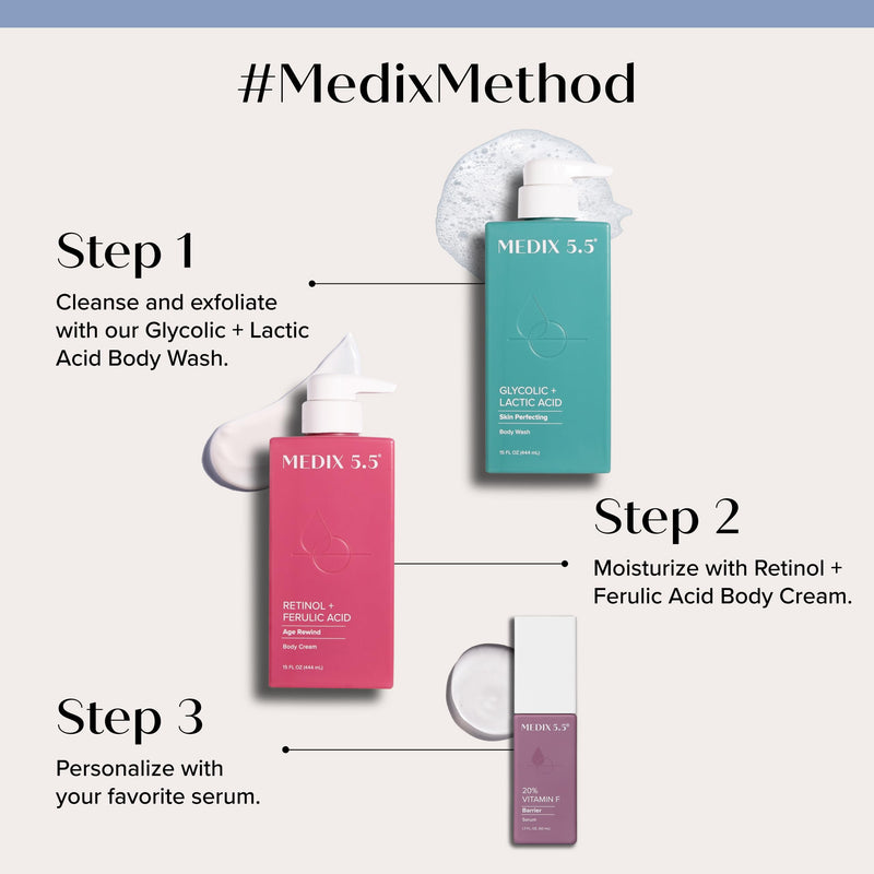 Medix 5.5 Retinol Body Lotion Firming Moisturizer | Crepey Skincare Treatment | Retinol Body Cream | Anti Aging Firming Cream For Women Targets Look Of Crepe Skin, Wrinkles, & Sagging Skin, 15 Fl Oz 1 - Retinol Firming Cream 15 Fl Oz (Pack of 1)