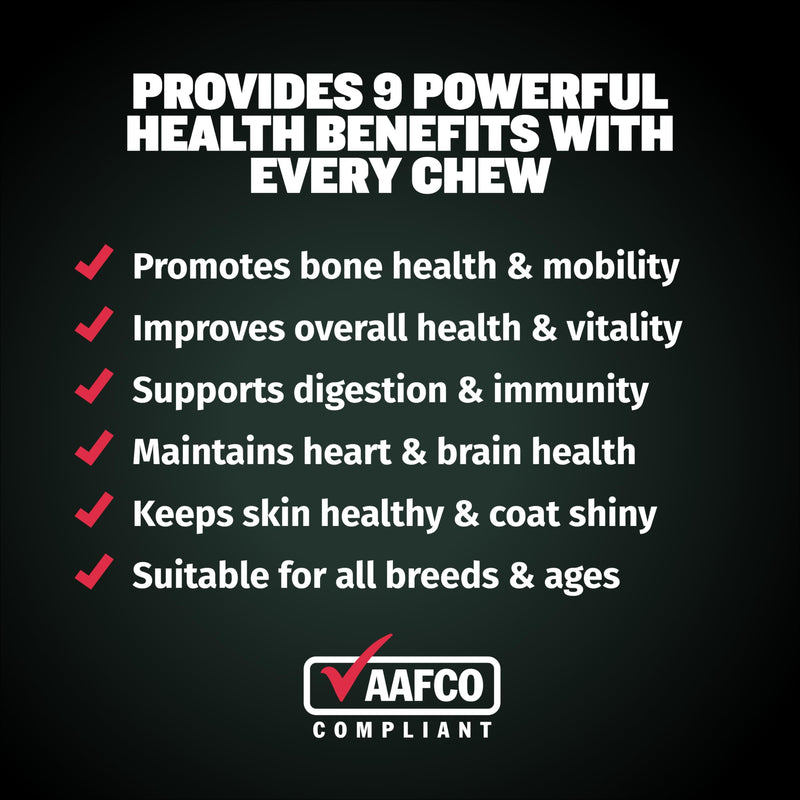 Bully Max 9-in-1 Total Health Dog Chews - Puppy & Adult Dog Multivitamin Treats - Omega 3 Vitamin Supplements for Immunity, Brain, Heart, Joint & Digestive Health for All Breeds - 75 Soft Chews/Bag - PawsPlanet Australia