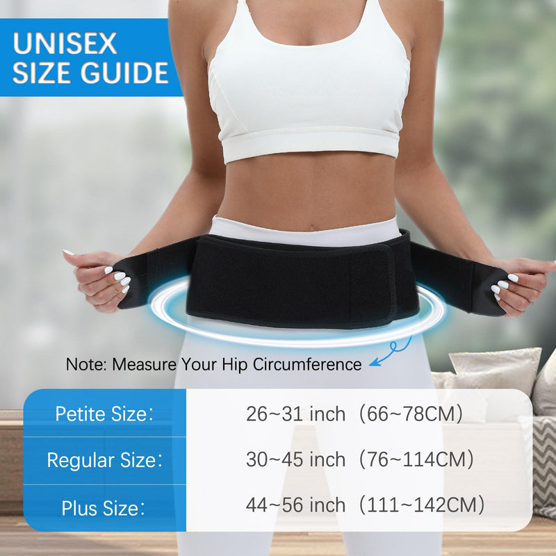 S-XXL Sacroiliac SI Joint Hip Belt for Women Men-Alleviate Sciatica|Pelvic|Back|Lower Back Support, Pelvic Support Belt, Adjustable Sciatica Lumbar Pain Relief, Trochanter Belt(Black,L,Hip Size 43‘’-56‘’) Large Black
