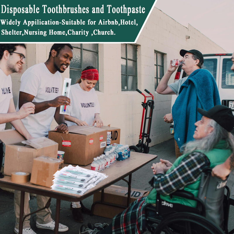[Australia] - Disposable Toothbrushes with Toothpaste,30 Pack Green Individually Wrapped Disposable Travel Toothbrushes Kit in Bulk for Homeless,Nursing Home,Hotel,Charity 30 