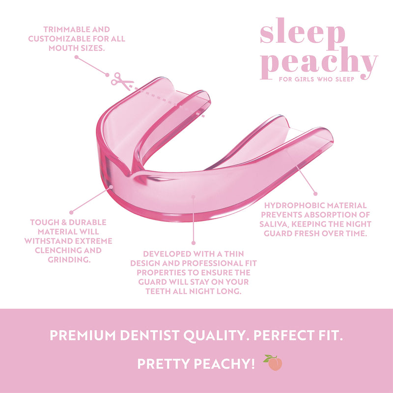 [Australia] - Sleep Peachy Night Guard for Women - Pack of 2 Mouth Guard for Teeth Grinding, Clenching and Bruxism (Pink) Pink 