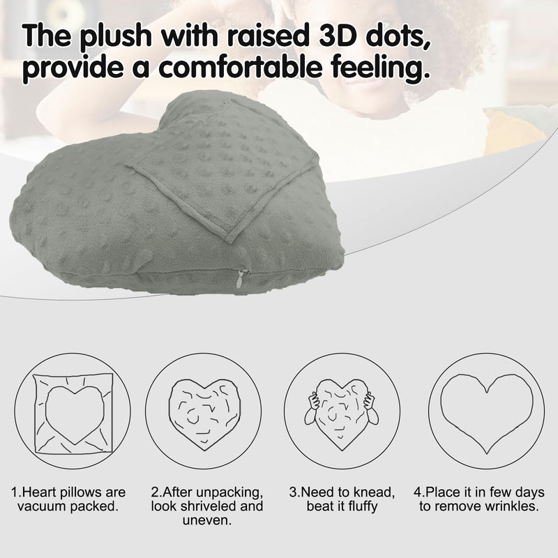 [Australia] - Heart Shape Pillow for Surgery with Pocket, Comfort Cushion Recovery Gifts for Women Men Patients Heart Shaped Pillow Grey 