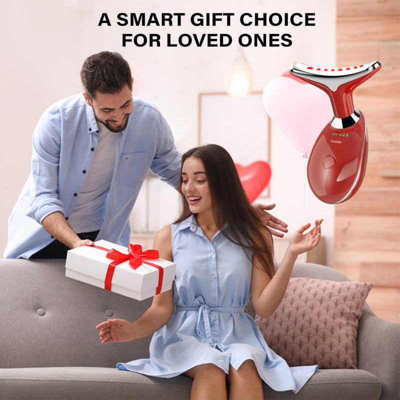 Facial Massager, Portable Face Neck Massager Wand for Skin Care(Red)