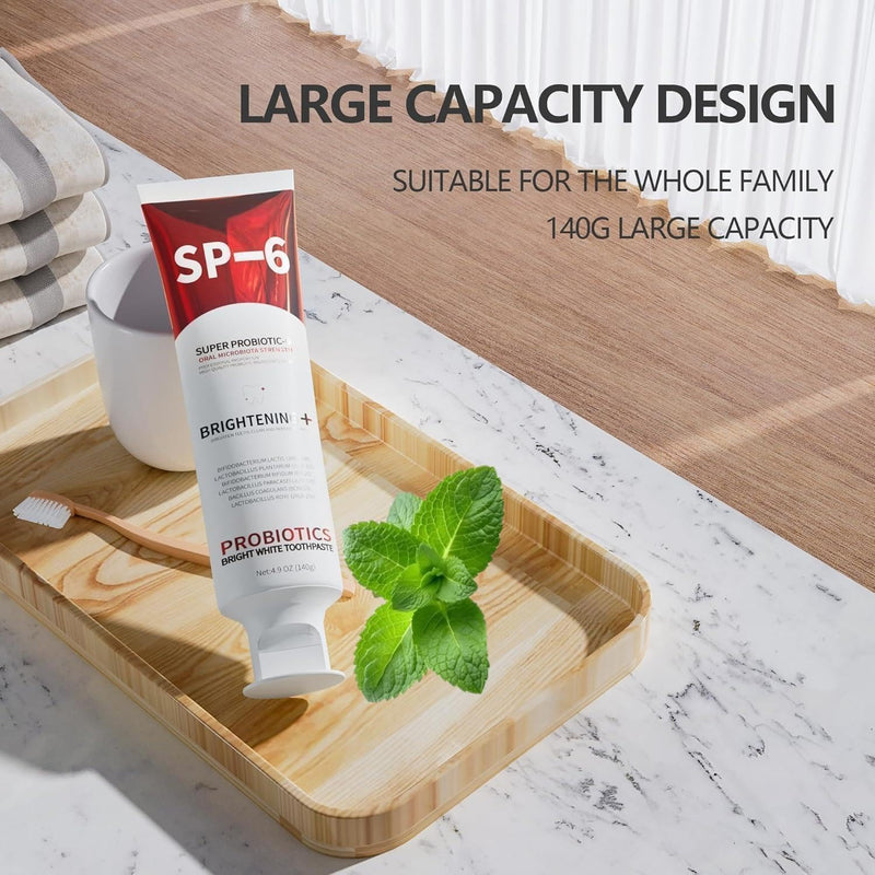 [Australia] - Sp-6 Probiotics Whitening Toothpaste, Sp-6 Ultra Whitening Toothpaste, Enhanced Formula with Enamel-Safe, Fluoride-Free, Fresh Breath Mint Flavor for Oral Health (2) 2 