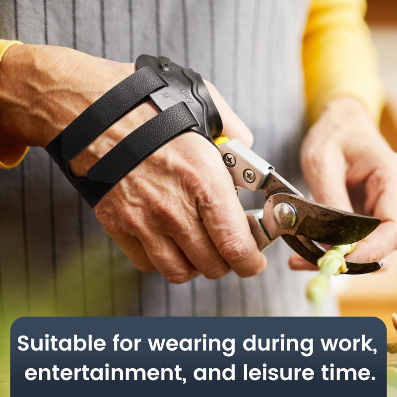 CMC Thumb Support Brace - with Firm Supportive Wrist Strap, Dual Density Thumb Brace Stabilizes CMC Joint, Pain Relief for Osteoarthritis for Women and Men (Black, Right Hand, Medium) Black, Right Hand