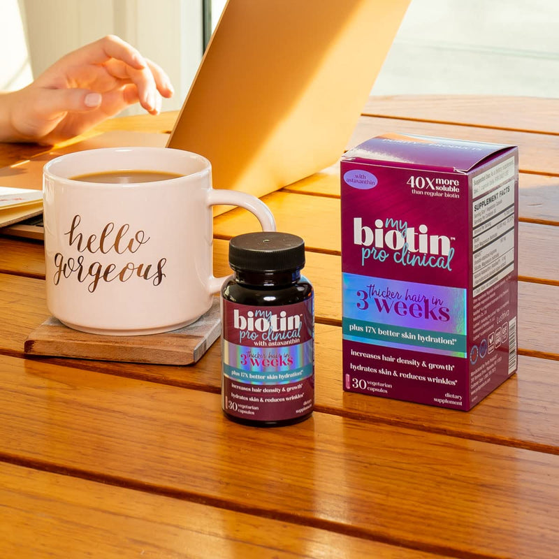 [Australia] - Purity Products MyBiotin ProClinical – Thicker Hair in 3 Weeks & Fights Wrinkles - MB40X Patented Biotin Matrix w/Astaxanthin 40X More Soluble vs Ordinary Hair, Skin Nails 30 Veg Caps 1 