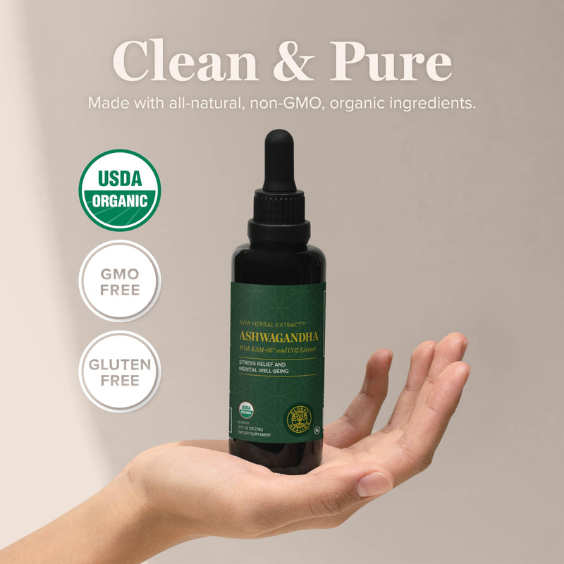 [Australia] - Global Healing Organic Ashwagandha Supplement Drops - KSM-66 Ashwagandha Extra Strength for Men & Women - Helps Promote Relief from Stress, Ashwagandha Complex, Ashwagandha Tincture Organic (2 Fl Oz) 