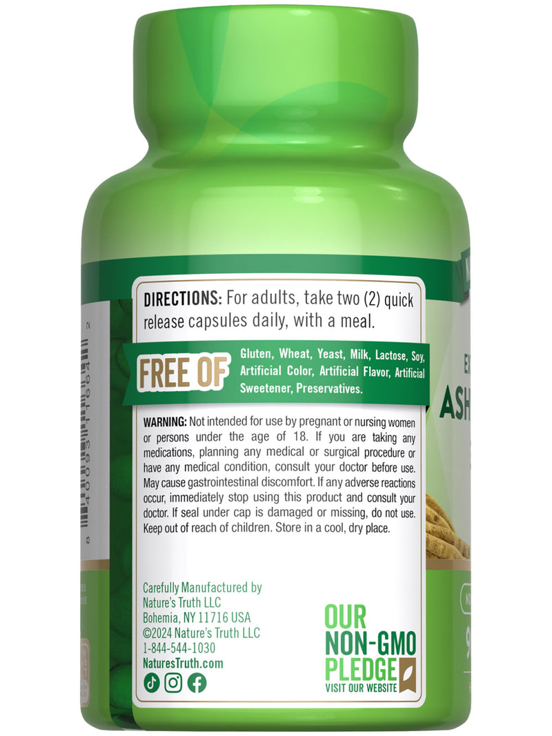 [Australia] - Nature's Truth Ashwagandha Capsules | 3000mg | 90 Count | Extra Strength | with Black Pepper | Non-GMO & Gluten Free Supplement 90 Count (Pack of 1) 