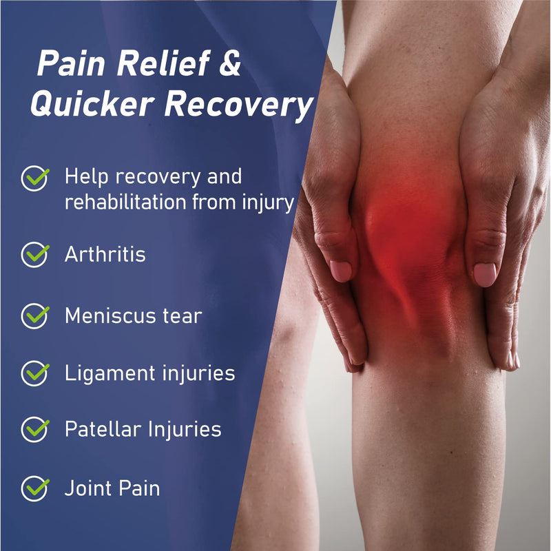 Adjustable Knee Brace with Removable Side Stabilizers – Open Patella Support for ACL, MCL, and Meniscus Injuries – Pain Relief for Arthritis and Post-Surgery Recovery – One Size Fits Most