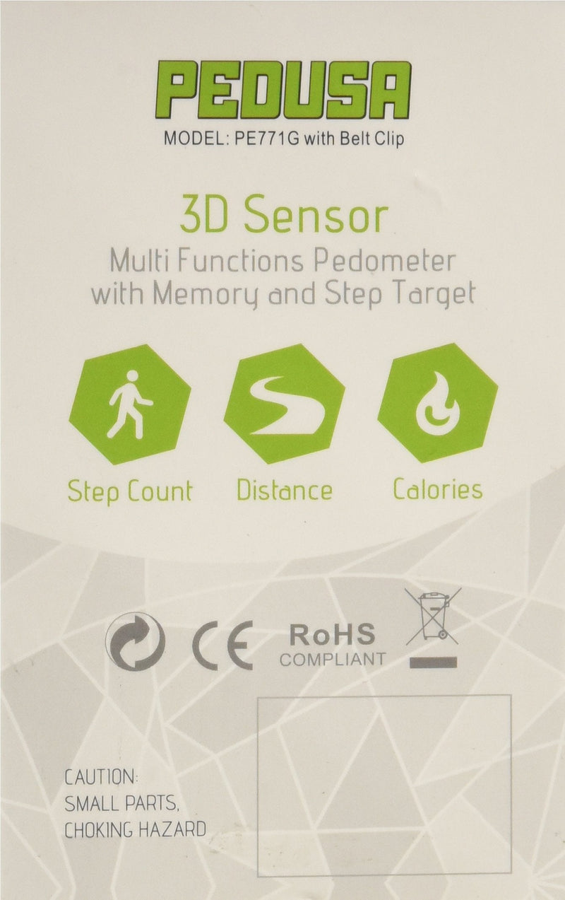 [Australia] - PE771 Walking 3D Pedometer with Clip and Strap | 7 Day Memory, Accurate Step Counter, Walking Distance Miles/Km, Calorie Counter, Target Goal, Active Time Yellow with Holster/Belt Clip 