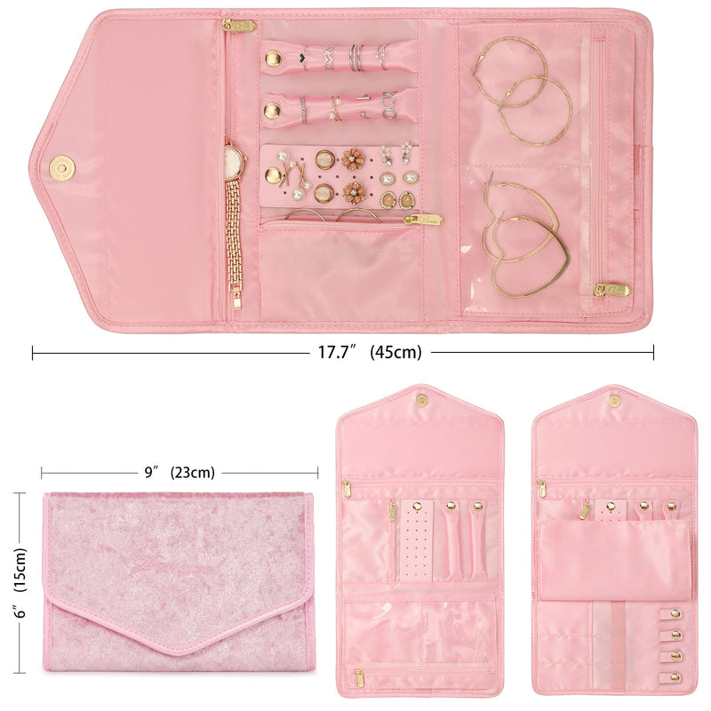 VanFn Jewelry Rolls & Cosmetic Bag, Travel Jewelry Organizer Roll, Makeup Bag Toiletry Bag for Girls Make Up Bag Brush Bags P.Travel Series