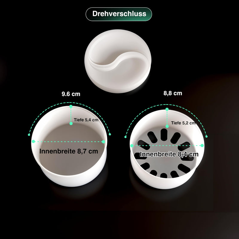 [Australia] - Denture container, denture box with removable insert, secure screw lid and temperature resistance | Hygienic storage and cleaning for dentures and dental splints (1 piece) 1 