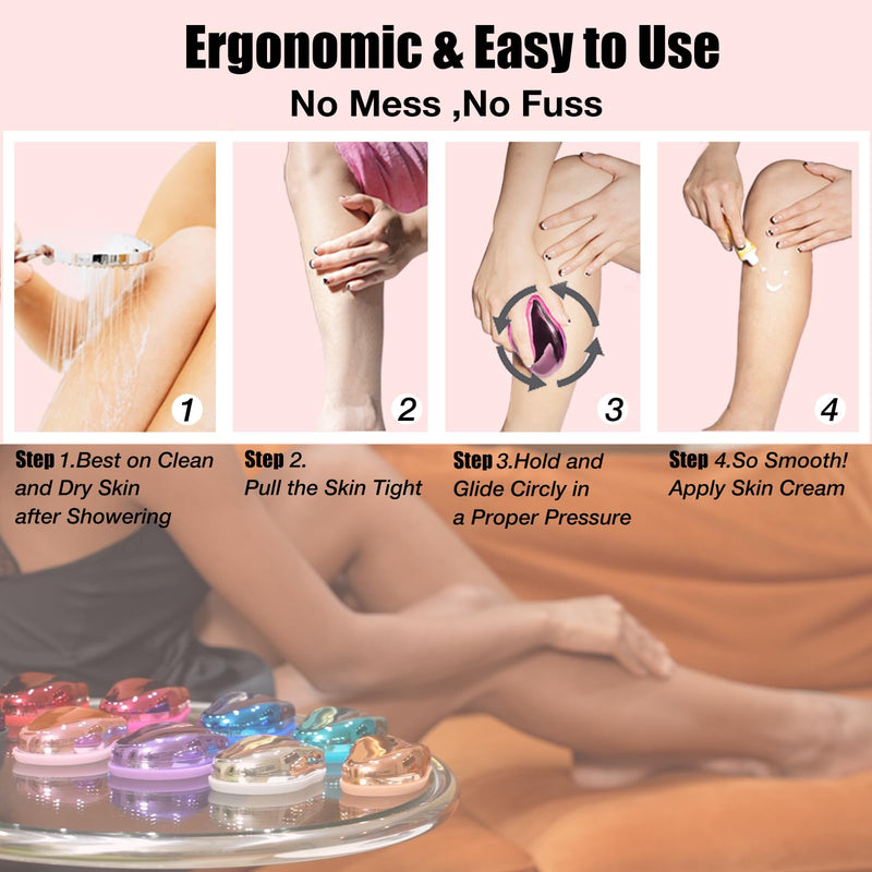 [Australia] - DIOROAR Crystal Hair Eraser, Upgrade Crystal Hair Remover, Physical Nanoglass Hair Removal Device, Painless Epilator and Exfoliator for Fast, Silky Smooth Skin(Hot Pink) Hot Pink 