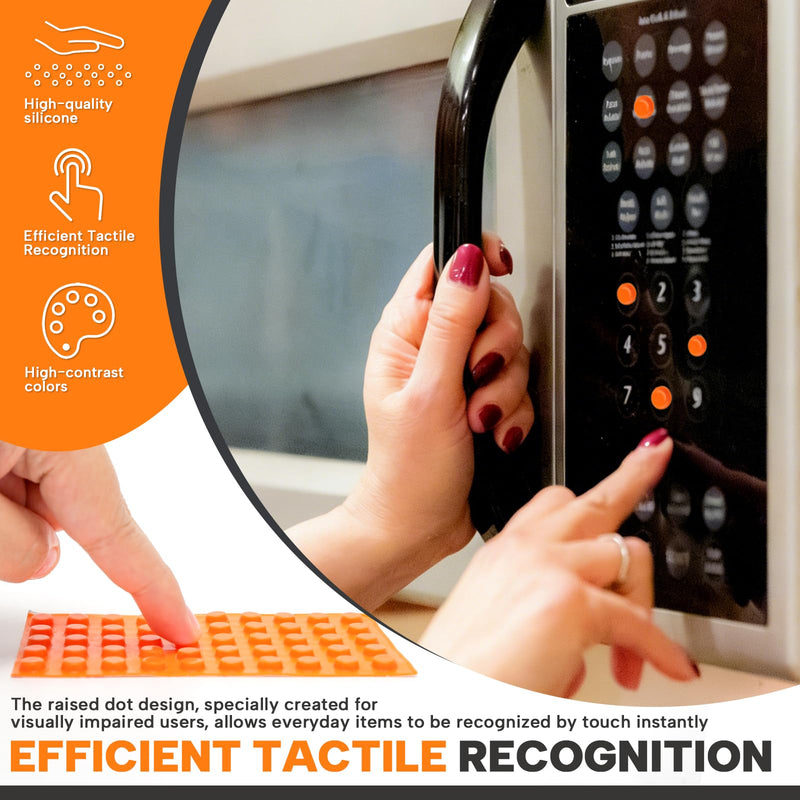 280 Pcs Bump Dots for Visually Impaired, Braille Button Stickers with Bright Colors, Low Vision Tactile Visibility Stickers for Blind and Elderly People, Silicone Material, Multicolor