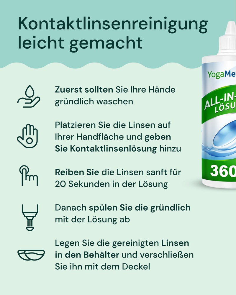 [Australia] - YogaMedic contact lens liquid multipack - lens fluid soft lenses - 3 x 360 ml, 1 x 100ml - 3 contact lens containers - contact lens fluid with panthenol for comfortable wearing 3x 360ml 1x 100ml + 3x containers 