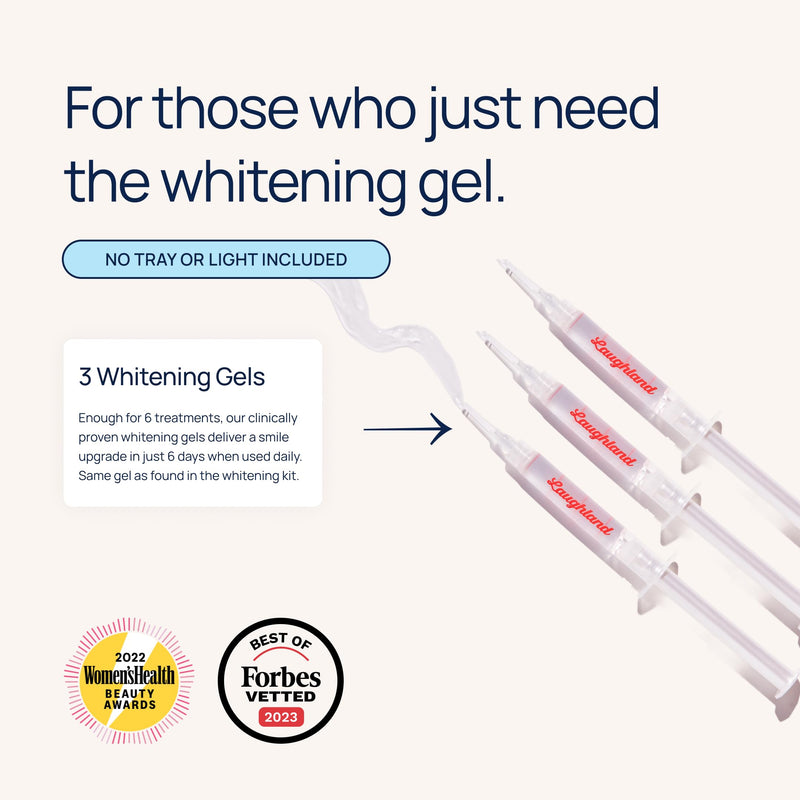 Laughland Super Strength Teeth Whitening Gel 3 Pack, Tooth Whitener, 11% Hydrogen Peroxide, Glycerin, Aloe Vera & Mint, At Home Dental Care, Travel Friendly, 6 Treatments 2.93 Fl Oz (Pack of 3)