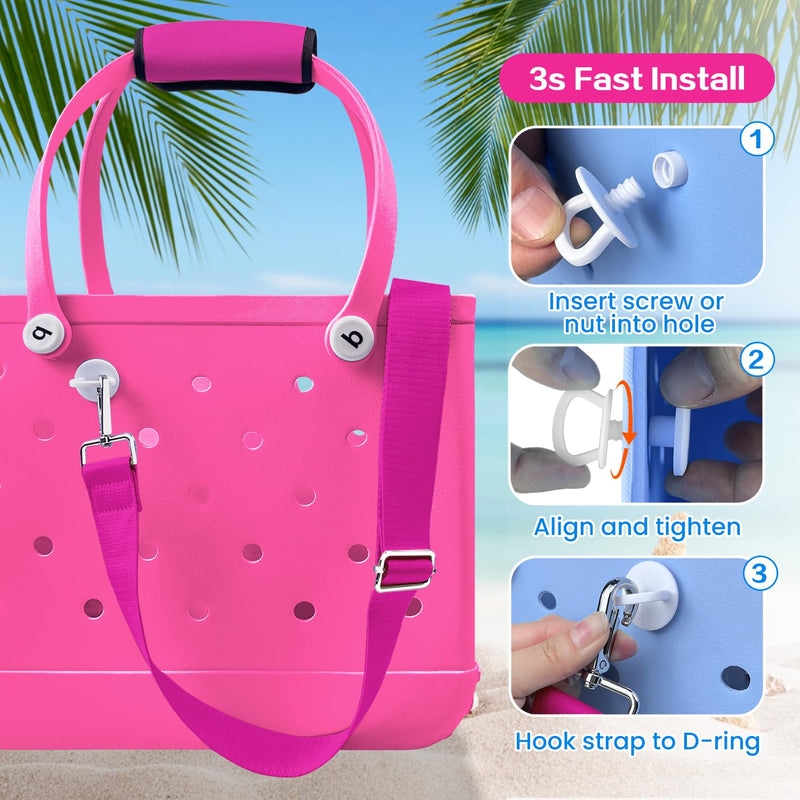 XYFuuee Replacement Strap Wrap& Top Cup Holder Tray for Bogg Bag, Must Have Beach Rubber Tote Bag Accessories, Adjustable Crossbody Shoulder Long Straps, Instant Table, Free Your Hand