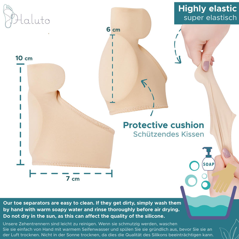 [Australia] - HALUTO Pack of 2 Hallux Valgus Correction Bandage - Toe Separator Hallux Valgus - Toe Separator Big Toe - Hallux Valgus Socks with Gel Protection Bandage with Wedge 