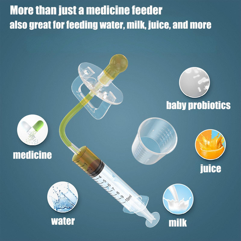 [Australia] - PandaEar Baby Medicine Dispenser Kit (4PCS) - Oral Syringe, Pacifier Medicine Feeder, Measuring Cup & Cleaning Brush | Silicone Baby Medicine Dropper for Newborns, Infants & Toddlers 