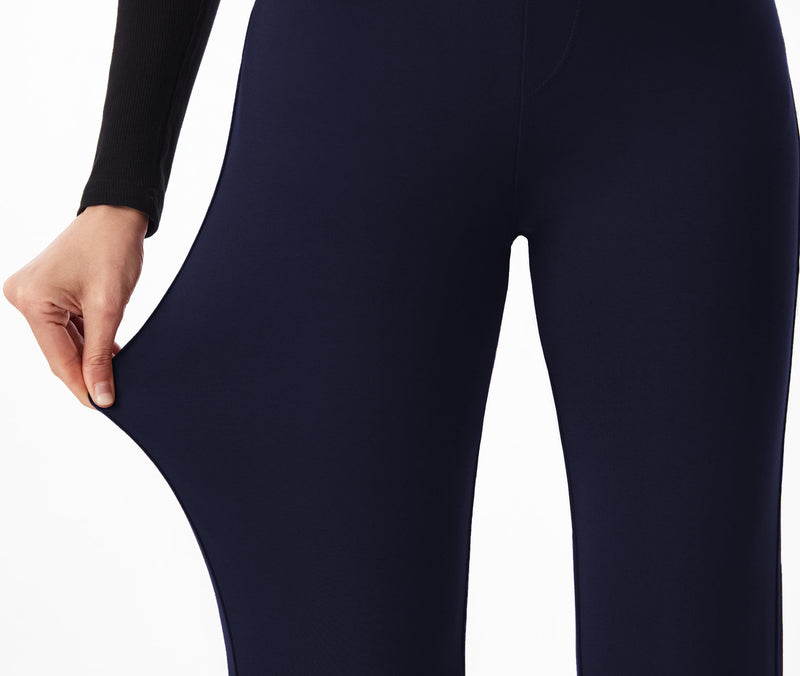 AFITNE Women's Yoga Dress Pants Stretchy Work Slacks Straight Leg Office Casual Pull On Pants 27"/29"/31"/33" 31" Height: 5'7" - 5'9" X-Large Navy