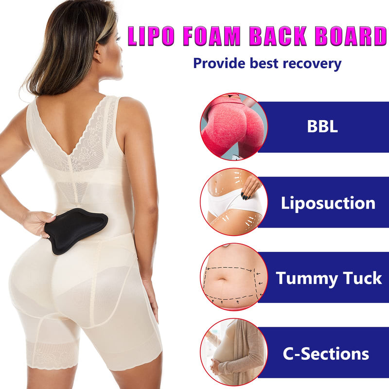 [Australia] - Lipo Foam Back Board, BBL Lumbar Molder, Lipo Board Post Surgery, BBL Post Surgery Supplies, Back Compression Lipo Foam Board, Tabla Moldeadora for BBL & Liposuction Post Surgery Recovery(Black) Triangle 