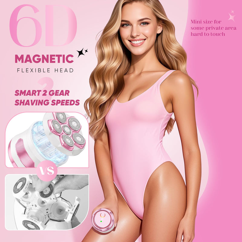 [Australia] - Electric Razors for Women - Flawless Women's Electric Body Shaver, Waterproof Wet Dry Hair Remover with Detachable Head, Easy to Hold with Anti-Slip Strips, Cherry 6900 Pink 