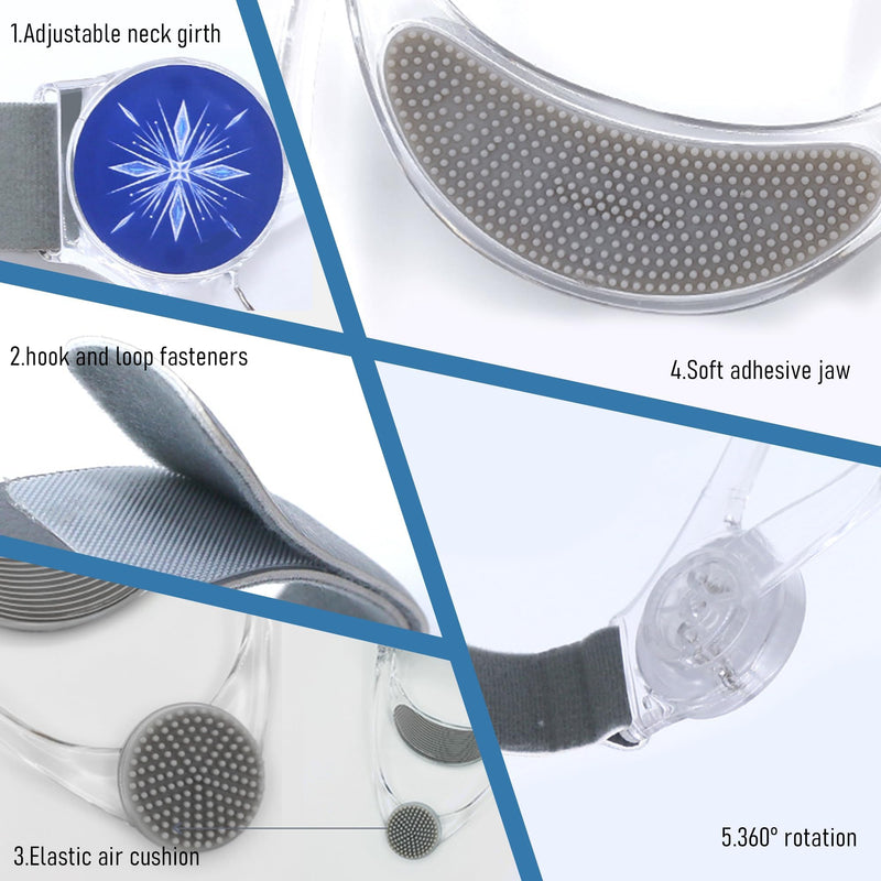 360° Adjustable Neck Collar - Neck Support with Neck Stretcher | Cervical Collar Made of Plastic for Correcting Forward Head Posture and Relieving Neck Pain White Folding