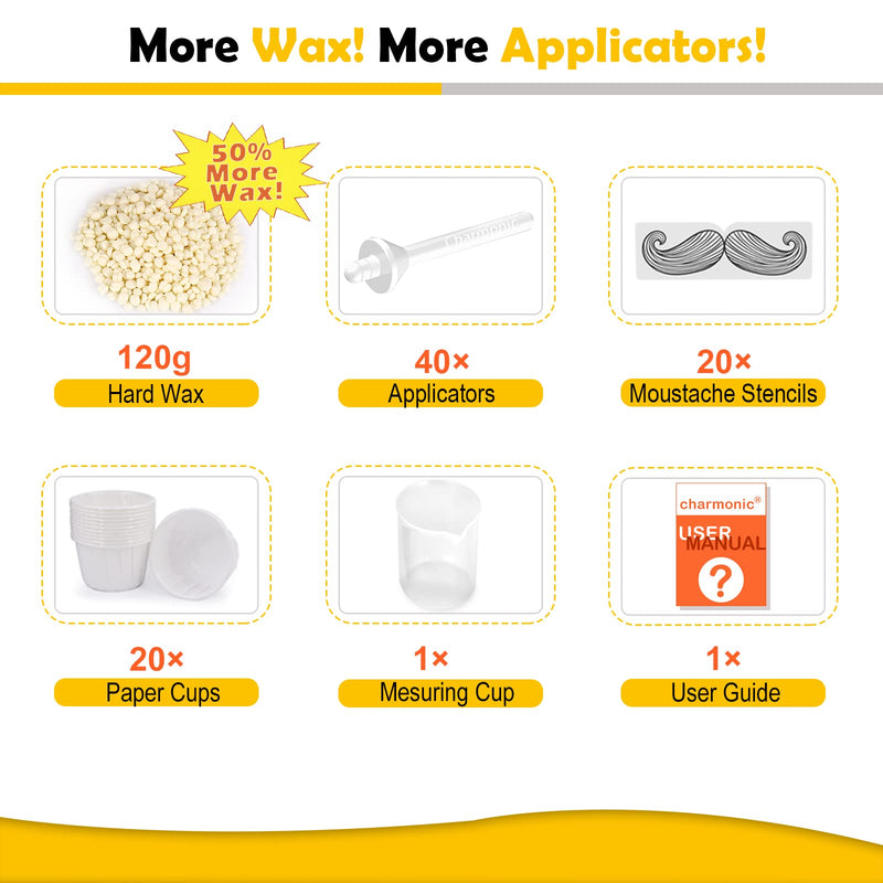 [Australia] - 120g Nose Hair Waxing Kit with 40 Applicators - Quick & Painless Hair Remover for Men and Women, Up to 20 Uses 120g 