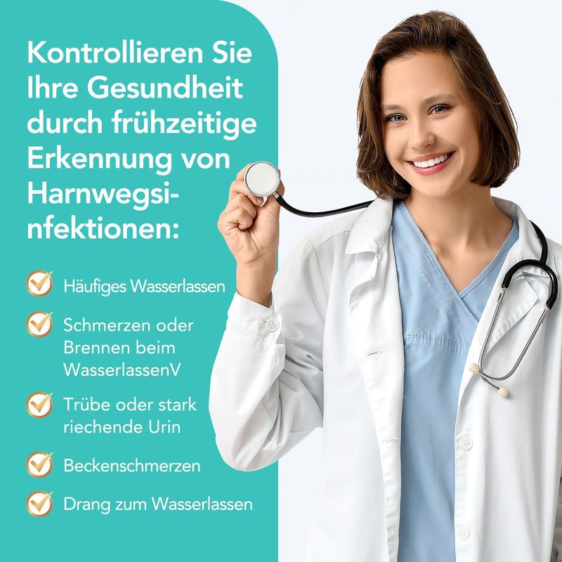 [Australia] - Easy@Home 11 parameter urine test strips: 15x urinalysis rapid test - health test for detecting cystitis, urinary tract infection, diabetes, kidney function & more - with color scale 