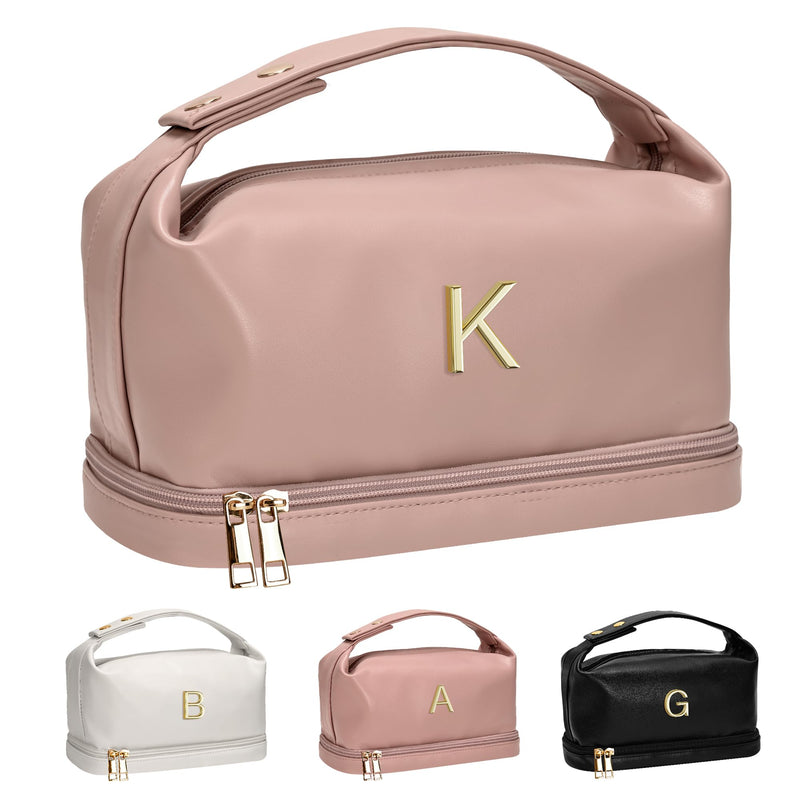 Personalized Makeup Bag + Initial Travel Duffel Bag