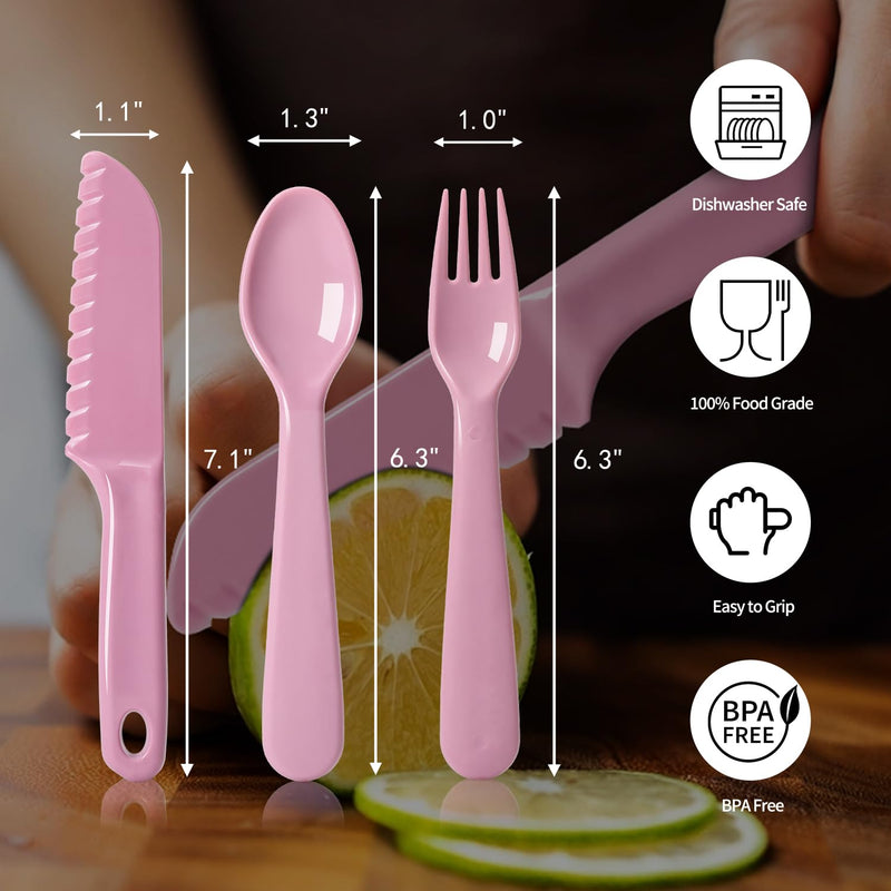 [Australia] - 16Pcs Kids Plastic Spoons, Multicolor Toddler Utensils, Reusable Kids Silverware Set, BPA Free, Ideal Kids Cutlery Set for School Lunch, Camping, Travel, Party Favors, Dishwasher Safe 16 pcs kids spoons set 