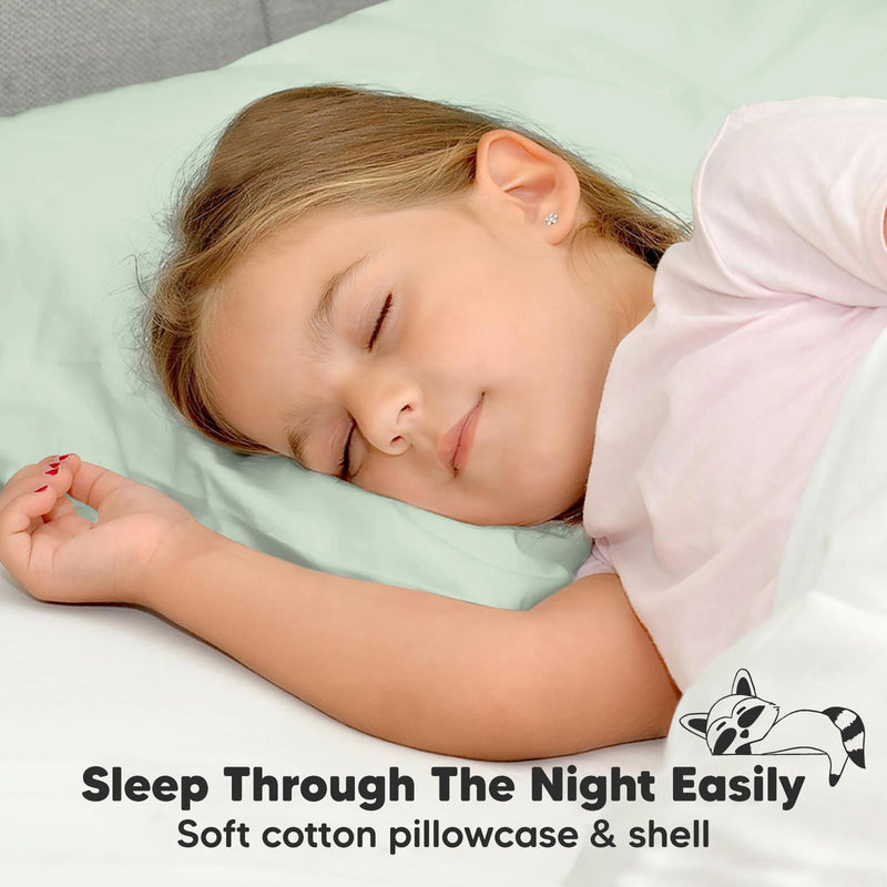 [Australia] - KeaBabies Toddler Pillow with Pillowcase, Jumbo 14X20 - Soft Organic Cotton Toddler Pillows for Sleeping - Machine Washable - Perfect for Travel, Toddler Bed Set (Sage) Sage 