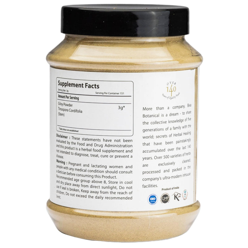 [Australia] - bixa BOTANICAL Guduchi Powder | Giloy | Tinospora Cordifolia | 1 Pound / 16 OZ | Ayurvedic Herbal Supplement for Immunity Support | Gluten Free, Non-GMO, Steam Treated, Vegan, 100% Pure. 16 Ounce (Pack of 1) 