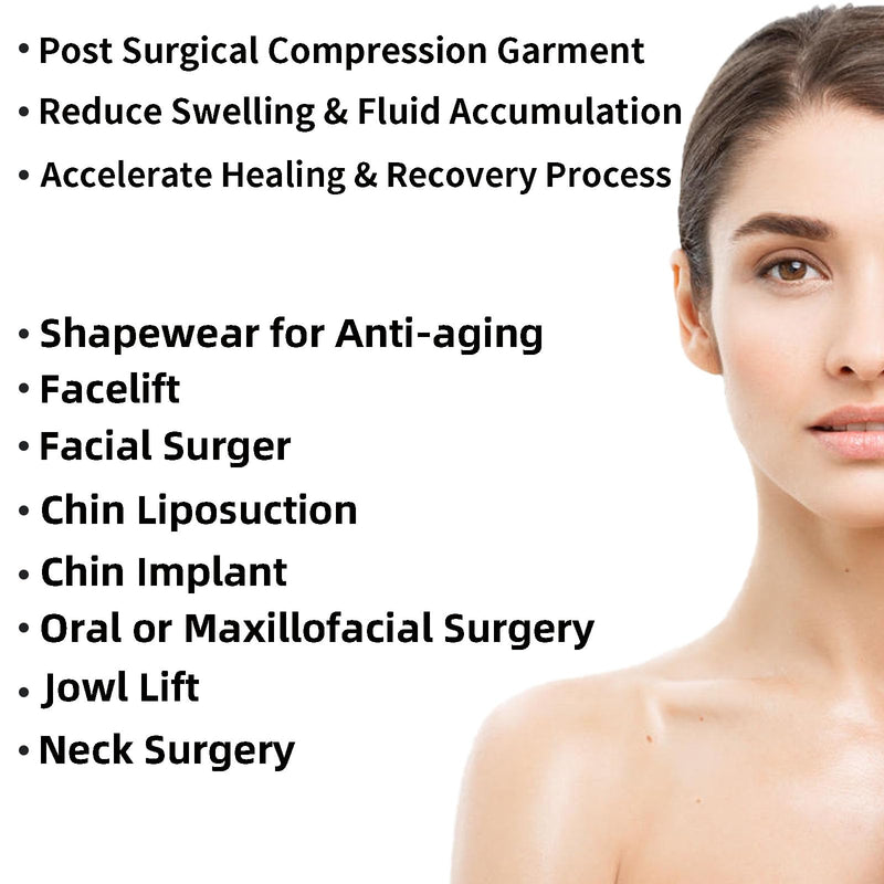 [Australia] - Post Surgical Chin Strap for Women，Anti Snoring Chin Strap，Chin Lipo Compression Garment，Lipo Post Chin Strap，Reusable Silicone Chin Strap (Black) Black 