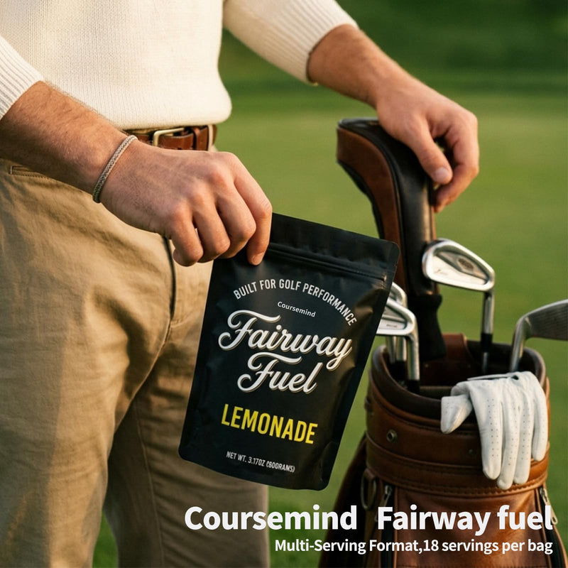 Coursemind Fairway Fuel Golf Electrolyte Drink Mix Powder, Hydration Formula with B Vitamins, Sports Performance Beverage for Golfers, Lemonade Flavor, 18 Servings Lemon