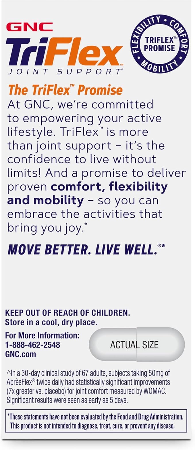 [Australia] - GNC TriFlex Turmeric Formula | Improves Joint Comfort and Stiffness, Promotes Mobility and Flexibility | 60 Caplets 