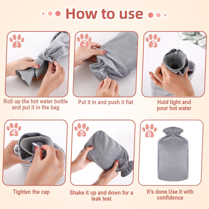 [Australia] - Hot water bottle belt, hot water bottle belt 3 in 1 portable PVC hot water bottle, hot water bottle with cover, hot water bottle made of rubber with soft waist cover, for neck and shoulder, back, legs, waist 