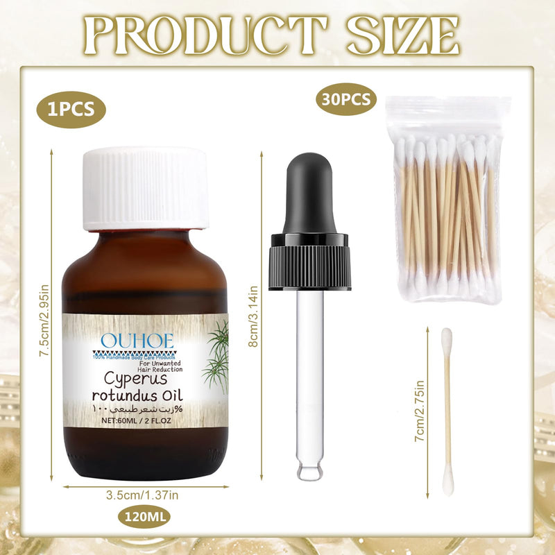 [Australia] - Cyperus Rotundus Oil,Cyperus Rotundus Oil For Hair Removal,Natural Cyperus Rotundus Oil,Essential Oils Cyperus For Hair Removal,Reducing Body Hair Growth,With Dropper 60 ml. 