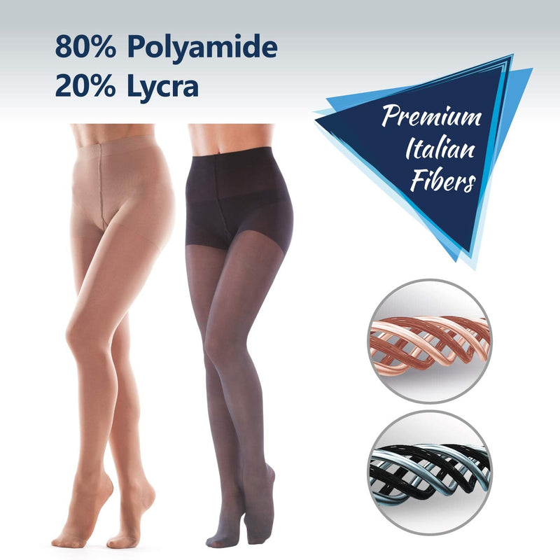 [Australia] - Prophylactic Compression Tights Graduated 13-15mmHg 70 Denier Black Size XS 