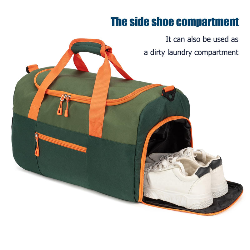 Ivygreen Small Duffle Bag for Kids Boys, 18-Inch Length, Armygreen | Ideal for Sports Practice, Weekend, Overnight, or Travel
