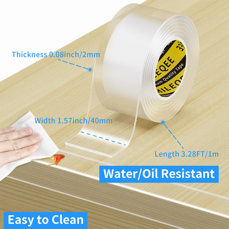 [Australia] - Clear Edge Protector Strip, 1.57in x 3.28FT, Sharp Edge Wrap Cover Tape, Self Adhesive Protective Bumper Guards for Cabinet Door Desk Glass Table Bed Furniture, Kitchen Countertop 